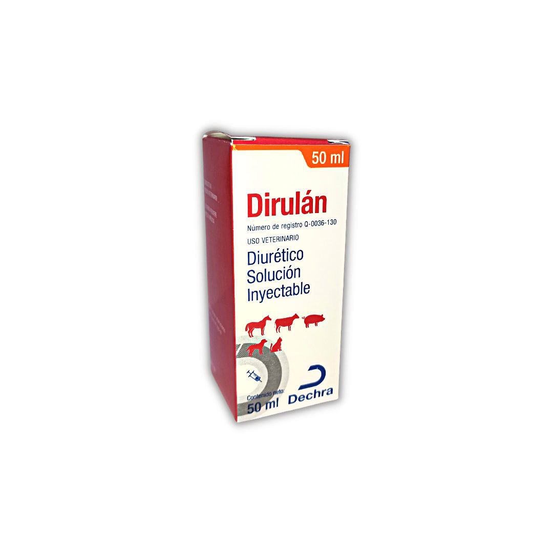 Dirulan Perros Gatos Inyectable Frasco Con 50 Ml - Dechra Dirulan Perros Gatos Inyectable Frasco Con 50 Ml - Dechra